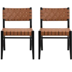 Christopher Knight Home Cassius Woven Faux Leather Rubberwood Dining Chair (Set Of 2) -FurniVerse Store GUEST 6a70d2a0 a4bb 4719 8e25 5444cb165929