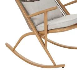 Christopher Knight Home Glencoe Outdoor Iron Rocking Chair With PE Rattan Backrest And Cushion -FurniVerse Store GUEST 6a831d47 7ec8 44b0 9da0 caf3d175ed68