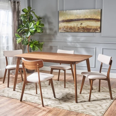 5pc Alma Mid Century Wood Dining Set - Christopher Knight Home 1 5pc Alma Mid Century Wood Dining Set - Christopher Knight Home