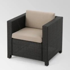 Puerta 5pc Wicker Sofa Chat Set - Dark Brown/Beige - Christopher Knight Home -FurniVerse Store GUEST 6b8bfd8d d72d 43f8 99ee 850300b86ddd