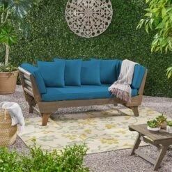Christopher Knight Home Lana Patio Acacia Convertible 3 Seater Daybed Sofa With Foldable Arm And 4 Pillows -FurniVerse Store GUEST 6c6e5cc6 f64a 4862 8a74 cb0da8512c08