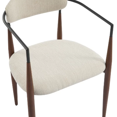 Christopher Knight Home Jaromir Modern Upholstered Iron Dining Chairs With Curved Open Back (Set Of 2) 7 Christopher Knight Home Jaromir Modern Upholstered Iron Dining Chairs With Curved Open Back (Set Of 2) - Image 7