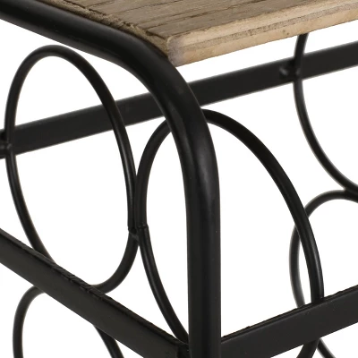 Rauser Modern Industrial 6 Bottle Tabletop Wine Rack Natural/Black - Christopher Knight Home 6 Rauser Modern Industrial 6 Bottle Tabletop Wine Rack Natural/Black - Christopher Knight Home - Image 6