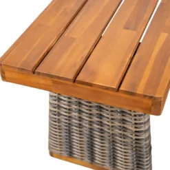 Christopher Knight Home Amara Rustic 6 Piece Outdoor Acacia Wood Dining Set With Rattan Slatted Table And Cushions -FurniVerse Store GUEST 6dbadb6c 8e94 4b45 8f10 21e912ba98a6