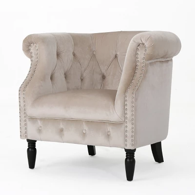 Akira New Velvet Club Chair - Christopher Knight Home 5 Akira New Velvet Club Chair - Christopher Knight Home - Image 5