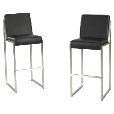 Set Of 2 29.50" Vasilus Bonded Leather Barstool - Christopher Knight Home 4 Set Of 2 29.50" Vasilus Bonded Leather Barstool - Christopher Knight Home - Image 4