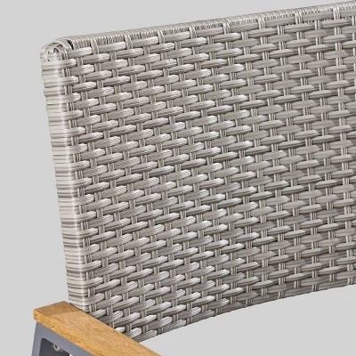 Luton 2pk Wicker & Aluminum Patio Dining Chair - Gray - Christopher Knight Home 3 Luton 2pk Wicker & Aluminum Patio Dining Chair - Gray - Christopher Knight Home - Image 3