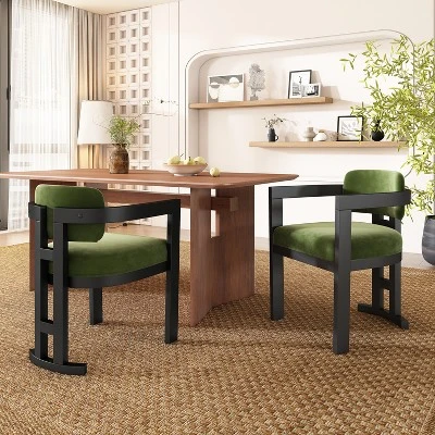 Christopher Knight Home Luna Modern Rubber Wood Upholstered Dining Chair(Set Of 2) 1 Christopher Knight Home Luna Modern Rubber Wood Upholstered Dining Chair(Set Of 2)