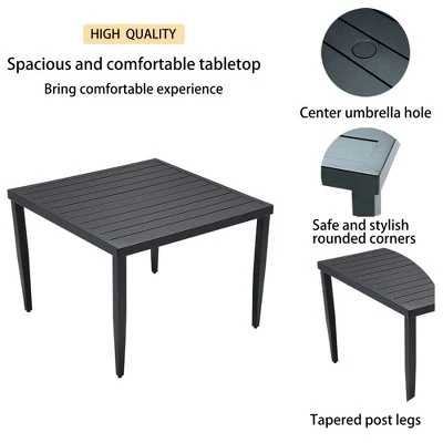 Christopher Knight Home Jason 40" Square Dining Table With Umbrella Hole 4 Christopher Knight Home Jason 40" Square Dining Table With Umbrella Hole - Image 4