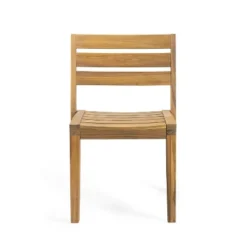 Christopher Knight Home Penelope Rustic 7 Piece Outdoor Acacia Wood Slatted Dining Set With Rattan Table -FurniVerse Store GUEST 71522a14 cec1 4aff b2f9 ca7bacb816ce