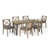 Juniper 7pc Acacia Wood Dining Set - Gray/Dark Gray - Christopher Knight Home
