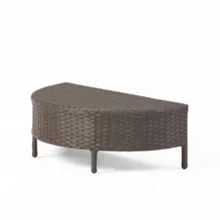 Christopher Knight Home Newton Wicker Outdoor Half-Round Coffee Table Dark Brown -FurniVerse Store GUEST 73ecd0ed 730b 42a8 ae69 d29b855b773a