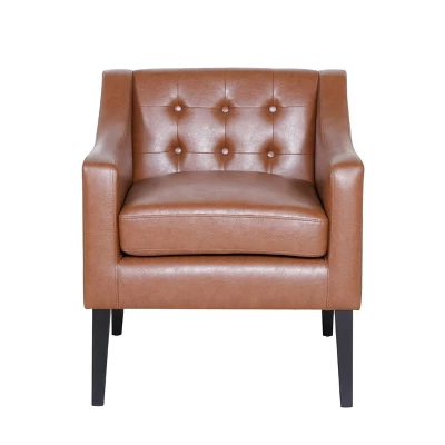 Deanna Contemporary Faux Leather Tufted Accent Chair - Christopher Knight Home 9 Deanna Contemporary Faux Leather Tufted Accent Chair - Christopher Knight Home - Image 9