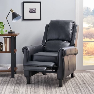 Haddan Faux Leather Recliner Club Chair - Christopher Knight Home 4 Haddan Faux Leather Recliner Club Chair - Christopher Knight Home - Image 4