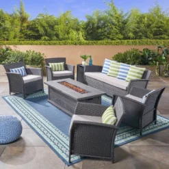 Christopher Knight Home Lucia Outdoor Wicker 7 Seater Sofa And Club Chair Chat Set With 50,000BTU Fire Pit 23 Christopher Knight Home Lucia Outdoor Wicker 7 Seater Sofa And Club Chair Chat Set With 50,000BTU Fire Pit -FurniVerse Store GUEST 77ab8c9a ffed 42cf 8b23 c65af1d2f00a