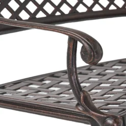 Sebastian Cast Aluminum Patio Sector Bench - Shiny Copper - Christopher Knight Home -FurniVerse Store GUEST 79198614 3096 4479 99b0 6f93ffb3275d