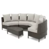 Christopher Knight Home Harper Outdoor Wicker 4 Seater Semi-Circle Sectional Sofa Set With Water-Resistant Cushions