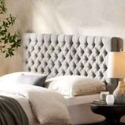 Upholstered Headboard Queen Size With Button-Tufted Diamond Stitching, Queen/Full Beds Headboard With Adjustable Height -Christopher Knight Home -FurniVerse Store GUEST 7b015243 0782 4d90 97e9 43754b84cb6b