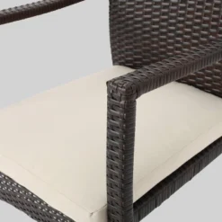 Geelong 7pc Acacia Wood & Wicker Patio Dining Set - Brown - Christopher Knight Home -FurniVerse Store GUEST 7b5d0ab2 707c 411f 95f6 eaf09b2766bf