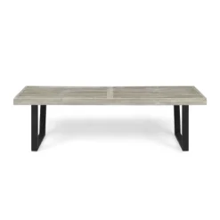 Christopher Knight Home Fresno Outdoor Acacia Wood And Iron Dining Bench -FurniVerse Store GUEST 7c326303 ec00 4262 9dac 2e26eaac695f