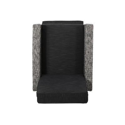Murdock Outdoor Wicker Recliner - Black/Dark Gray - Christopher Knight Home 7 Murdock Outdoor Wicker Recliner - Black/Dark Gray - Christopher Knight Home - Image 7