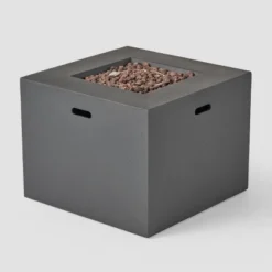 Maxwell 5pc Wicker Club Chair And Square Fire Pit Set - Mixed Black/Dark Gray - Christopher Knight Home -FurniVerse Store GUEST 7d932a9b dec2 4e0c 9392 1275f726bd6c