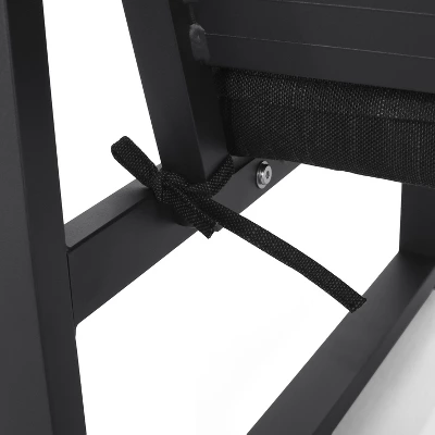 Christopher Knight Home Eclipse Outdoor Aluminum 4 Seater Chat Set With Fire Pit, Black/Dark Gray 5 Christopher Knight Home Eclipse Outdoor Aluminum 4 Seater Chat Set With Fire Pit, Black/Dark Gray - Image 5