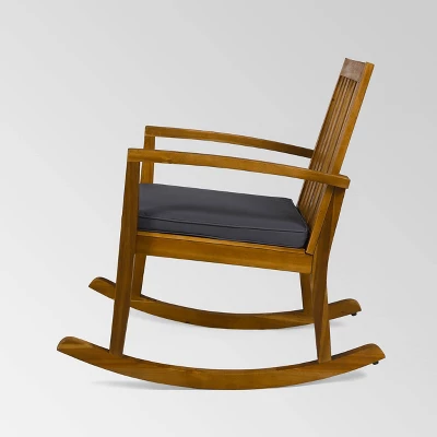 Montrose 2pk Acacia Wood Patio Rocking Chair Teak - Christopher Knight Home 3 Montrose 2pk Acacia Wood Patio Rocking Chair Teak - Christopher Knight Home - Image 3