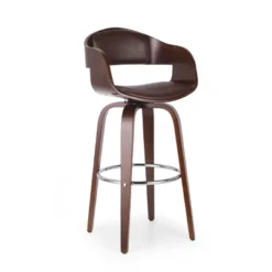 Clyo Mid-Century Modern Upholstered Swivel Barstool - Christopher Knight Home -FurniVerse Store GUEST 7fe30e8c 5b22 4982 ae5e 94b70bac8ee4