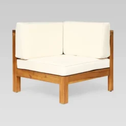 Brava 4pc Acacia Modular Sofa And Table Set - Teak/Beige - Christopher Knight Home -FurniVerse Store GUEST 81f53f6e f1eb 452c 9c77 76d8e828efe6