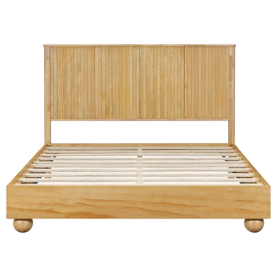 Christopher Knight Home Elion Farmhouse Wooden Bed With Reeded Headboard 5 Christopher Knight Home Elion Farmhouse Wooden Bed With Reeded Headboard - Image 5