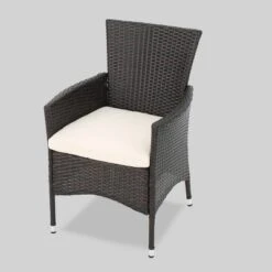 Jacks 6pc Acacia Wood & Wicker Patio Dining Set - Brown - Christopher Knight Home -FurniVerse Store GUEST 826dbc0d d6ca 482f 8301 625f65417c9d