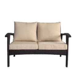 Christopher Knight Home Honolulu 49" Outdoor Wicker Loveseat With Cushions -FurniVerse Store GUEST 828dad80 1c1c 4894 8557 37c771adb9fb