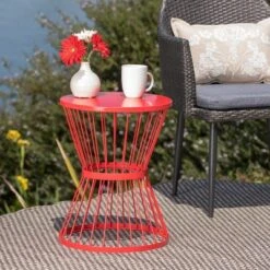 Christopher Knight Home Lassen Outdoor Metal 16 Inch Side Table -FurniVerse Store GUEST 82aedfe7 9f9b 4ee1 aa13 63d866f2e860