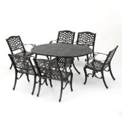 Christopher Knight Home Windley Outdoor Aluminum 7 Piece Expandable Dining Set
