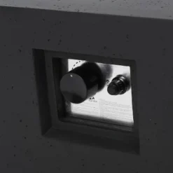 Christopher Knight Home Giovanna Outdoor Aluminum 4-Seater Chat Set With Lightweight Concrete Fire Pit, Black/Dark Gray -FurniVerse Store GUEST 838ceae3 817d 4127 8276 119a4ad7d721