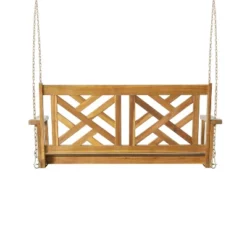 Alejandro Outdoor Acacia Wood Hanging Porch Swing Teak - Christopher Knight Home: 2-Person Garden Swing, Rustic Style 12 Alejandro Outdoor Acacia Wood Hanging Porch Swing Teak - Christopher Knight Home: 2-Person Garden Swing, Rustic Style -FurniVerse Store GUEST 83f92cc9 937f 4978 8f75 3c34bff6488c