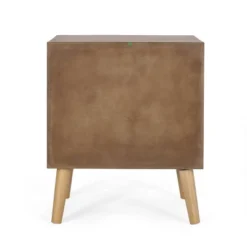 Hulett Contemporary End Table With Storage Walnut/Natural/Antique Gold - Christopher Knight Home -FurniVerse Store GUEST 843eee32 192a 46f7 87b9 1da5f24d4543