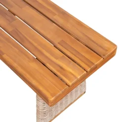 Christopher Knight Home Tori Outdoor Acacia Wood And Rattan Bench With Slatted Seat -FurniVerse Store GUEST 854130f0 90f6 469d be64 da99e02a8bea