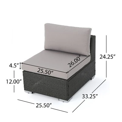 Christopher Knight Home Santa Rosa Outdoor Wicker 5 Seater V-Shaped Sectional Sofa Set With Cushions 2 Christopher Knight Home Santa Rosa Outdoor Wicker 5 Seater V-Shaped Sectional Sofa Set With Cushions - Image 2