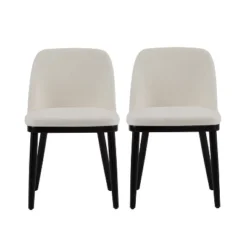 Christopher Knight Home Horizon Mid-Century Modern Upholstered Dining Chairs With Curved Backrest (Set Of 2)