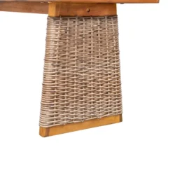 Christopher Knight Home Tori Outdoor Acacia Wood And Rattan Bench With Slatted Seat -FurniVerse Store GUEST 8673b447 62a0 47f2 8d38 f6099cadf51f