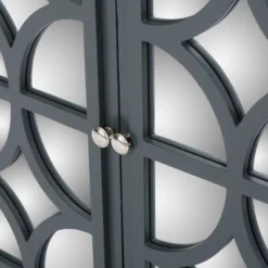 Melora Fir Wood Cabinet With Mirrored Doors Charcoal Gray - Christopher Knight Home -FurniVerse Store GUEST 8754b2db 16bf 443f a7f6 7131b69a74df