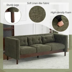 78"W Sofa Couch, Modern Upholstered 3-seater Sofa Chair With Tufted Design For Living Room -Christopher Knight Home -FurniVerse Store GUEST 880798c2 c26c 4ea8 a58b f5eece623d4b