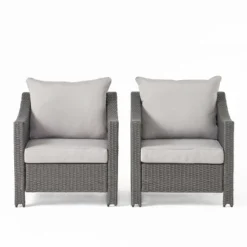 Christopher Knight Home Antibes Outdoor Wicker Club Chairs With Cushions (Set Of 2), Gray/Light Gray 13 Christopher Knight Home Antibes Outdoor Wicker Club Chairs With Cushions (Set Of 2), Gray/Light Gray -FurniVerse Store GUEST 89dbf801 bc2d 4ba2 89ee 8a7053e5167c
