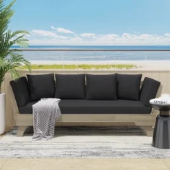 Christopher Knight Home Lana Patio Acacia Convertible 3 Seater Daybed Sofa With Foldable Arm And 4 Pillows -FurniVerse Store GUEST 8ae62617 3596 4fed 84dd 58b9c67c17b1