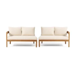 Christopher Knight Home Corwin 4-Seater Rustic Outdoor Acacia Sectional Sofa With Cushions