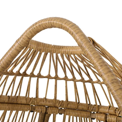 Serina Outdoor Wicker Teardrop Chair With Cushion - Beige/Light Brown - Christopher Knight Home 8 Serina Outdoor Wicker Teardrop Chair With Cushion - Beige/Light Brown - Christopher Knight Home - Image 8