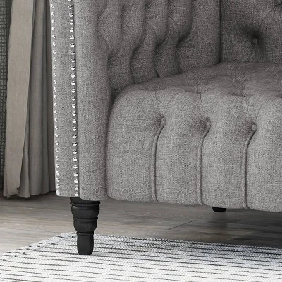 Barneyville Traditional Chesterfield Sofa Gray - Christopher Knight Home 5 Barneyville Traditional Chesterfield Sofa Gray - Christopher Knight Home - Image 5