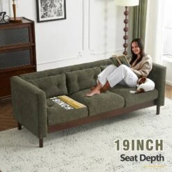 78"W Sofa Couch, Modern Upholstered 3-seater Sofa Chair With Tufted Design For Living Room -Christopher Knight Home -FurniVerse Store GUEST 8e7420e7 aadb 4c06 be92 a88402ff3d40